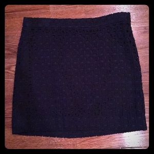JCrew Eyelet Mini Skirt in Navy